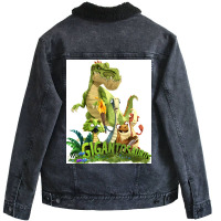 Gigantosaurus Giganto Amp 4 Kid Dinos Gigantosaurus Poster Boy Unisex Sherpa-lined Denim Jacket | Artistshot