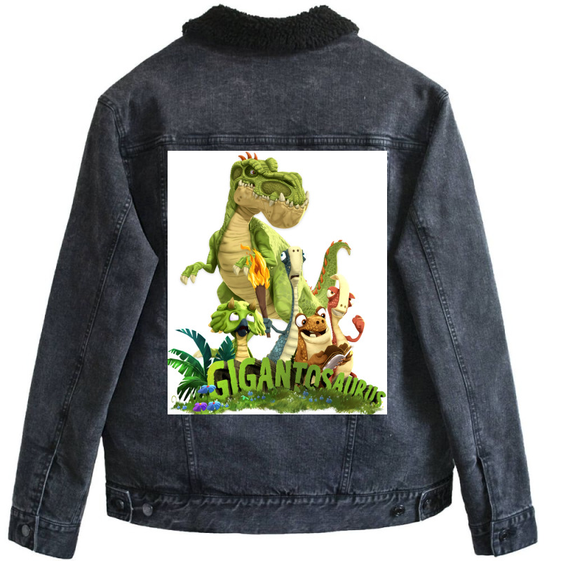 Gigantosaurus Giganto Amp 4 Kid Dinos Gigantosaurus Poster Boy Unisex Sherpa-Lined Denim Jacket by bhadarceyhunx | Artistshot