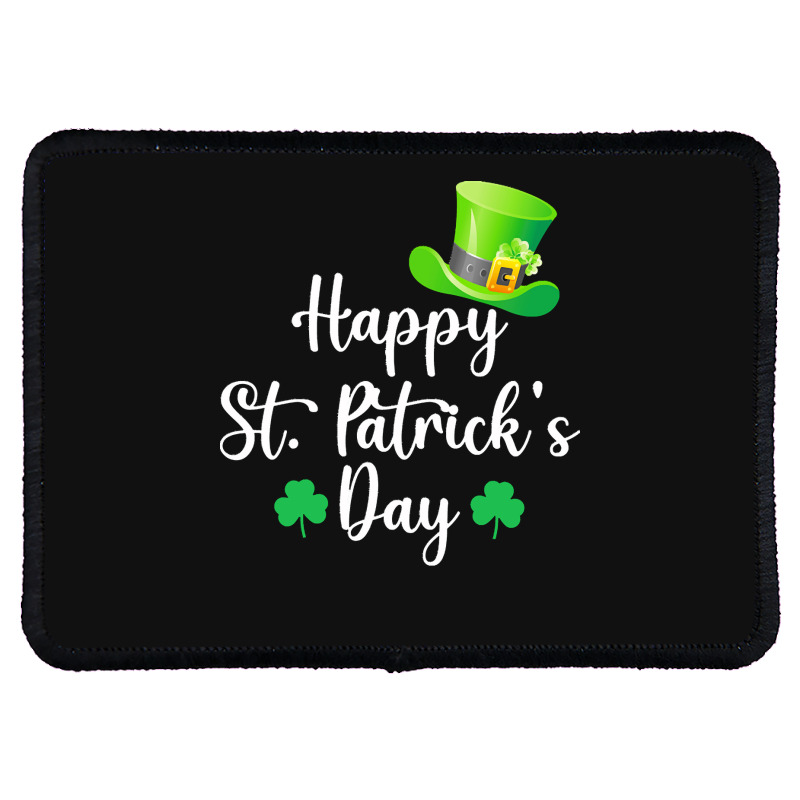 St Patricks Day T  Shirt Happy St. Patrick's Day Green T  Shirt Rectangle Patch | Artistshot