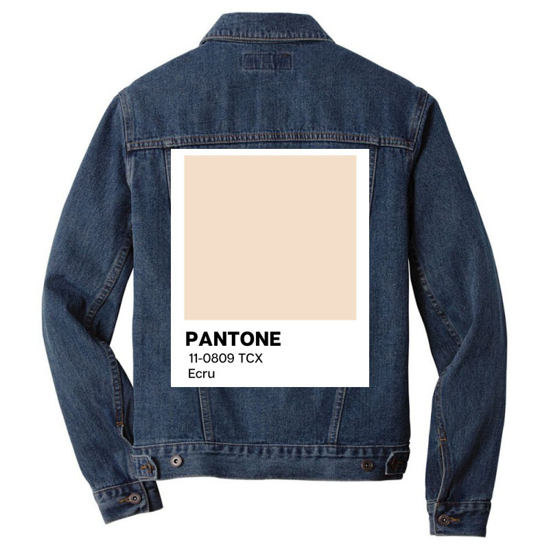 Pantone Ecru  Nature Men Denim Jacket | Artistshot