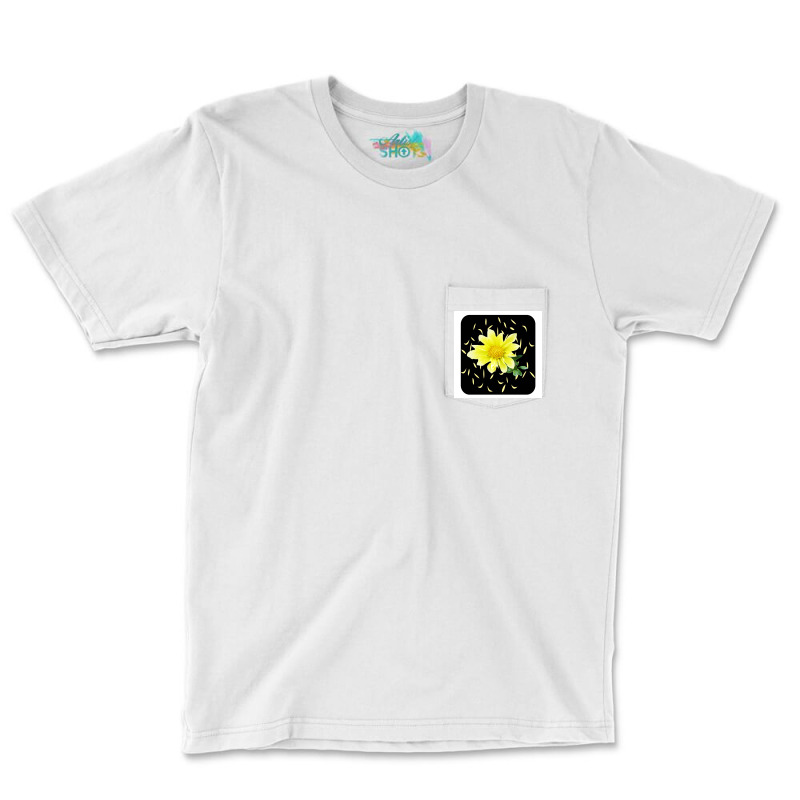 Pocket Yellow Flower  Stars Pocket T-shirt | Artistshot