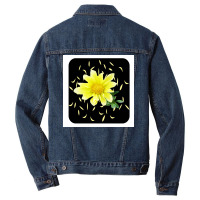 Pocket Yellow Flower  Stars Men Denim Jacket | Artistshot