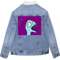 Quotfish Man Monsterquot By Richard F Yates Poster Travel Unisex Sherpa-lined Denim Jacket | Artistshot