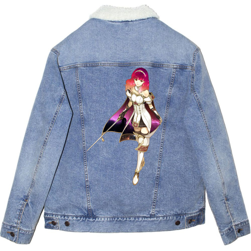 Celica (fire Emblem Echoes)    Space Aesthetic Unisex Sherpa-Lined Denim Jacket by mannoakciu | Artistshot