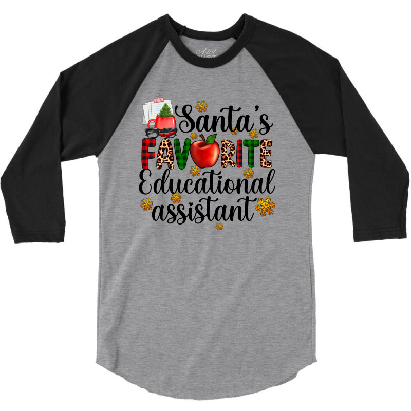 Santa's Favorite Educational Assistant 3/4 Sleeve Shirt | Artistshot