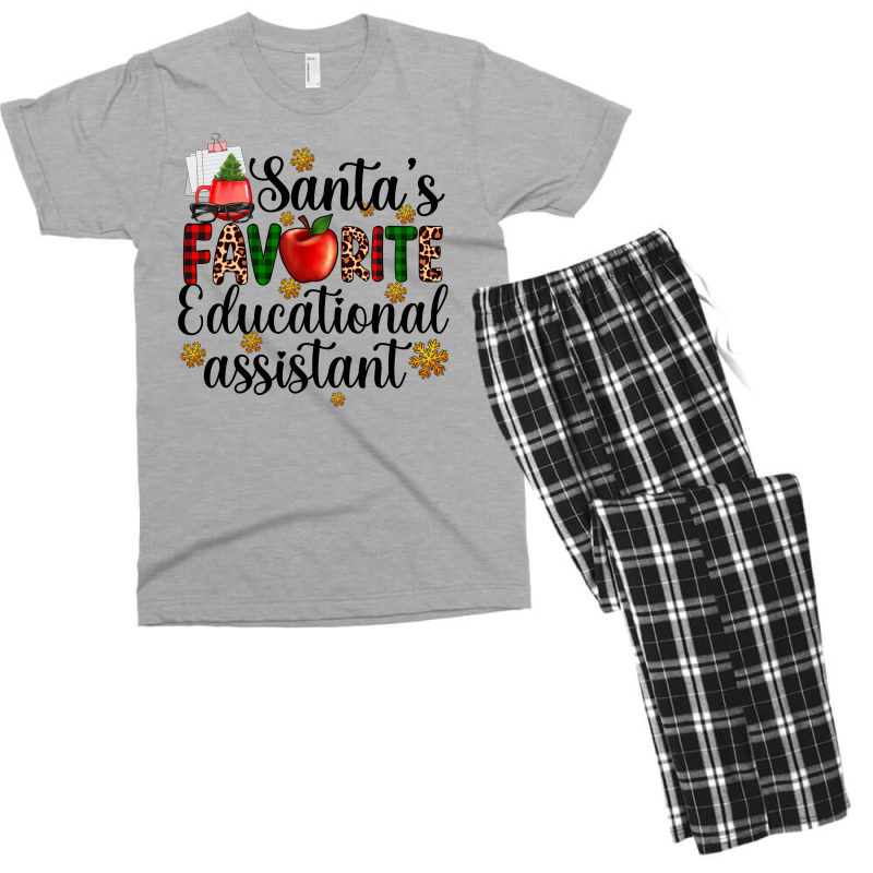 Santa's Favorite Educational Assistant Men's T-shirt Pajama Set | Artistshot