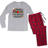 Santa's Favorite Educational Assistant Men's Long Sleeve Pajama Set | Artistshot