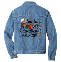 Santa's Favorite Educational Assistant Men Denim Jacket | Artistshot