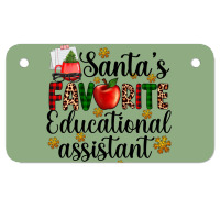 Santa's Favorite Educational Assistant Motorcycle License Plate | Artistshot