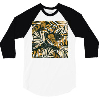 Trend Pattern With Tropical Leaves Plants  Retro Quote 3/4 Sleeve Shirt | Artistshot