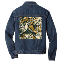 Trend Pattern With Tropical Leaves Plants  Retro Quote Men Denim Jacket | Artistshot