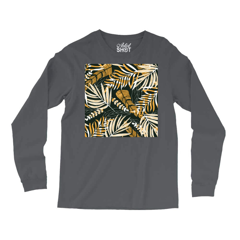 Trend Pattern With Tropical Leaves Plants  Retro Quote Long Sleeve Shirts | Artistshot