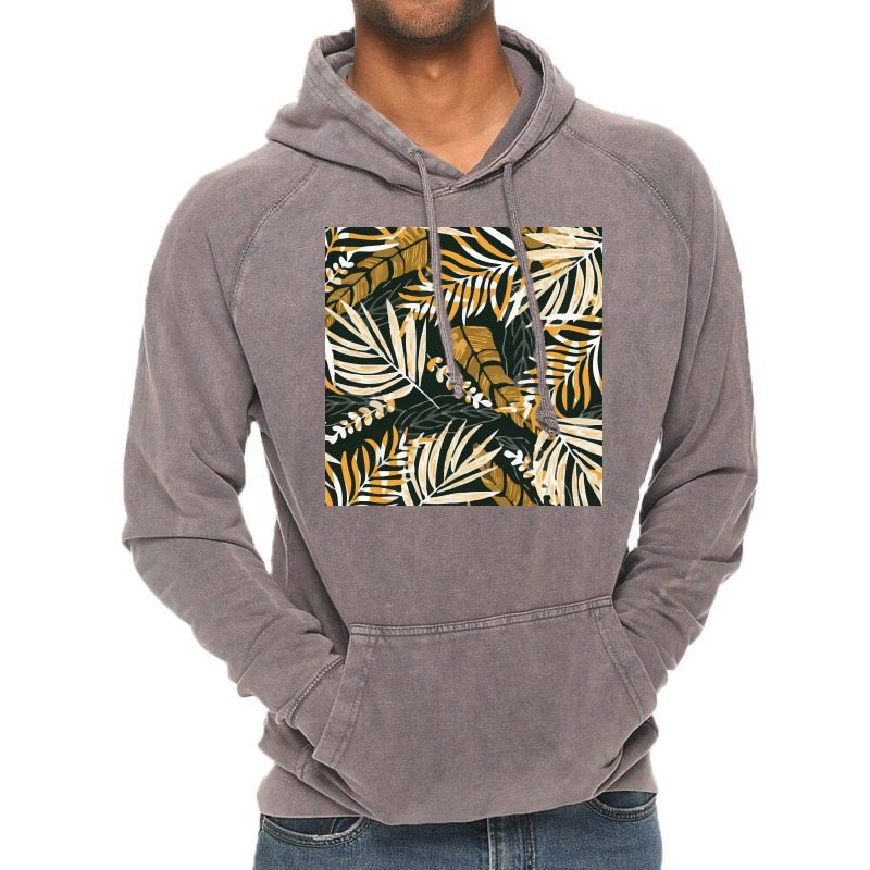 Trend Pattern With Tropical Leaves Plants  Retro Quote Vintage Hoodie | Artistshot