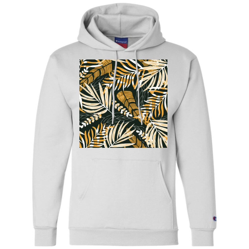 Trend Pattern With Tropical Leaves Plants  Retro Quote Champion Hoodie | Artistshot