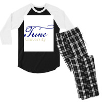 Trine University Sticker  Yellow Men's 3/4 Sleeve Pajama Set | Artistshot