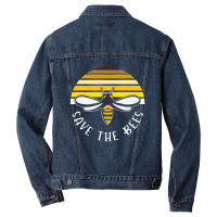 Retro Vintage Bumble Bee Save The Bees Men Denim Jacket | Artistshot