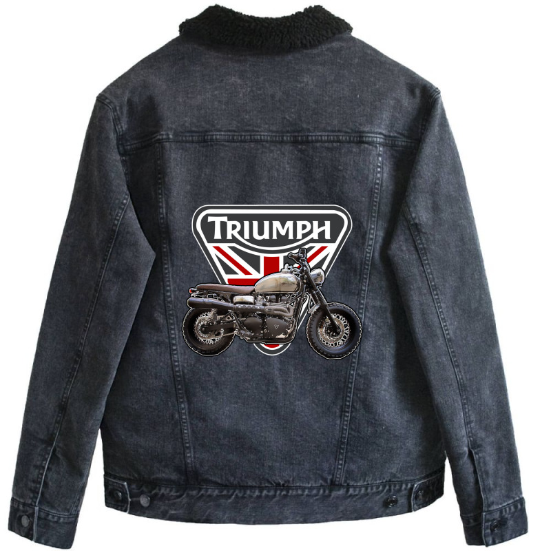 Traomph Motorcycles Unisex Sherpa-Lined Denim Jacket by nanamirza | Artistshot