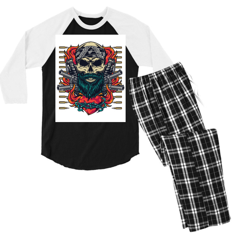 Vintage Anarchy Tattoo  Aesthetic Men's 3/4 Sleeve Pajama Set | Artistshot