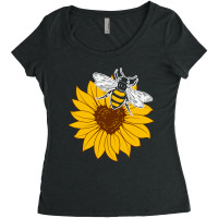 Sunflower Bee Bumble Bee Women's Triblend Scoop T-shirt | Artistshot