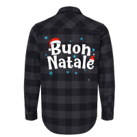 Buon Natale Italian Christmas Long Sleeve Flannel Shirt | Artistshot