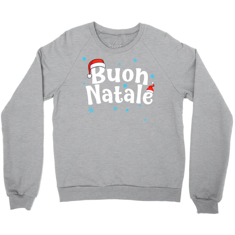 Buon Natale Italian Christmas Long Sleeve Crewneck Sweatshirt by gajanbasqesu | Artistshot