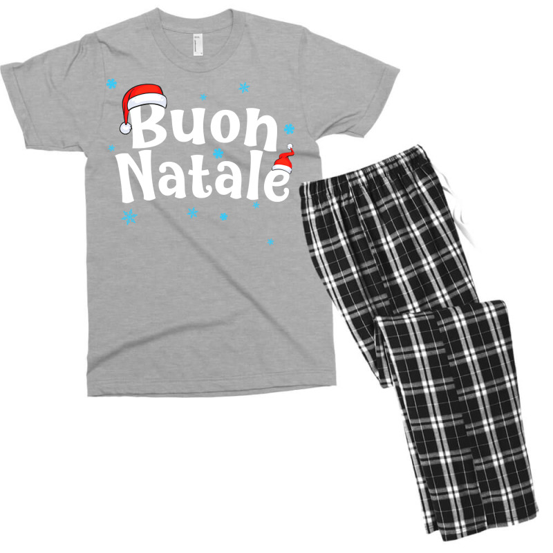 Buon Natale Italian Christmas Long Sleeve Men's T-shirt Pajama Set by gajanbasqesu | Artistshot