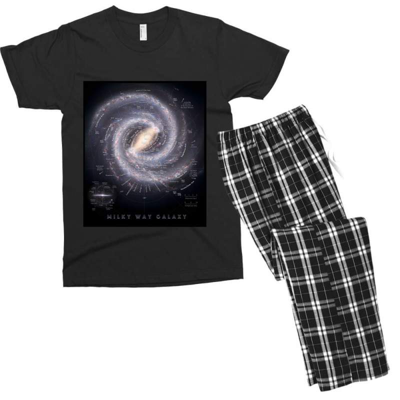 Milky Way Galaxy Map Hd Men's T-shirt Pajama Set by AllenSCrowley | Artistshot