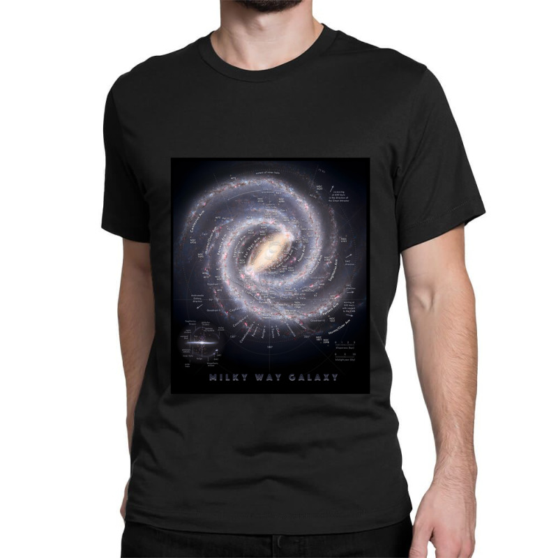 Milky Way Galaxy Map Hd Classic T-shirt by AllenSCrowley | Artistshot