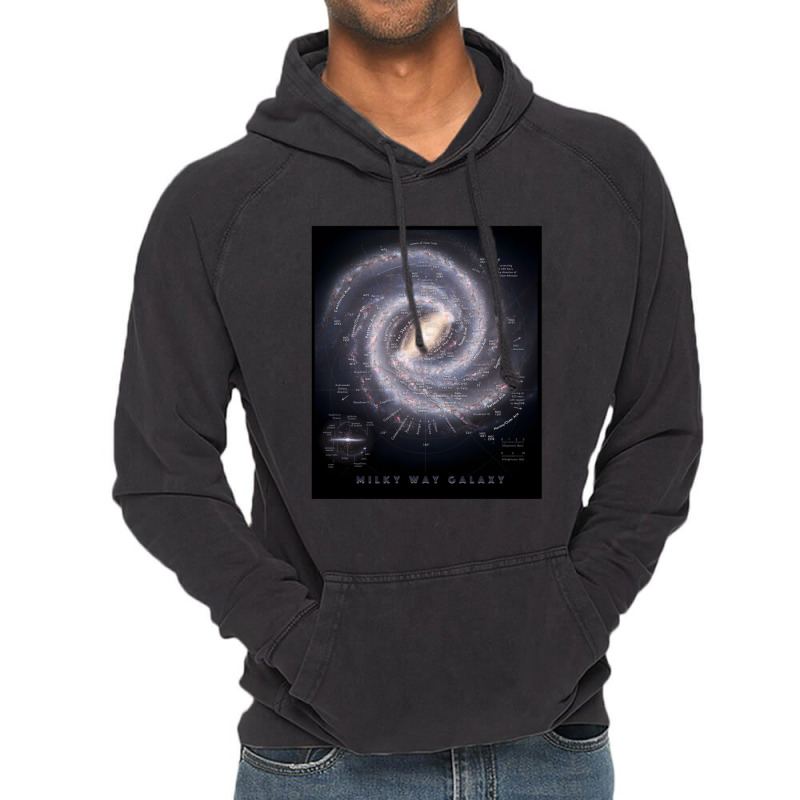 Milky Way Galaxy Map Hd Vintage Hoodie by AllenSCrowley | Artistshot