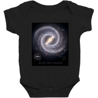 Milky Way Galaxy Map Hd Baby Bodysuit | Artistshot