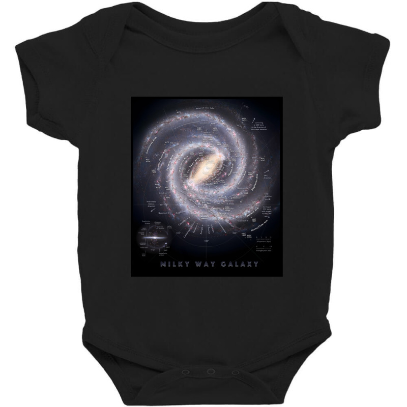 Milky Way Galaxy Map Hd Baby Bodysuit by AllenSCrowley | Artistshot