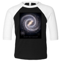 Milky Way Galaxy Map Hd Toddler 3/4 Sleeve Tee | Artistshot