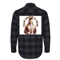 Your Savior Is Here Faded Portrait Poster Quote Flannel Shirt | Artistshot