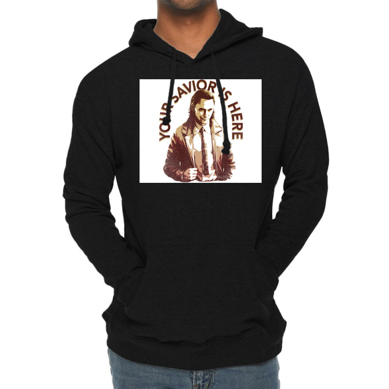 Your Savior Is Here Faded Portrait Poster Quote Lightweight Hoodie | Artistshot