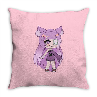 Custom Gacha Life Lou Chan Cute But Dangerous Gacha Girl Throw Pillow ...