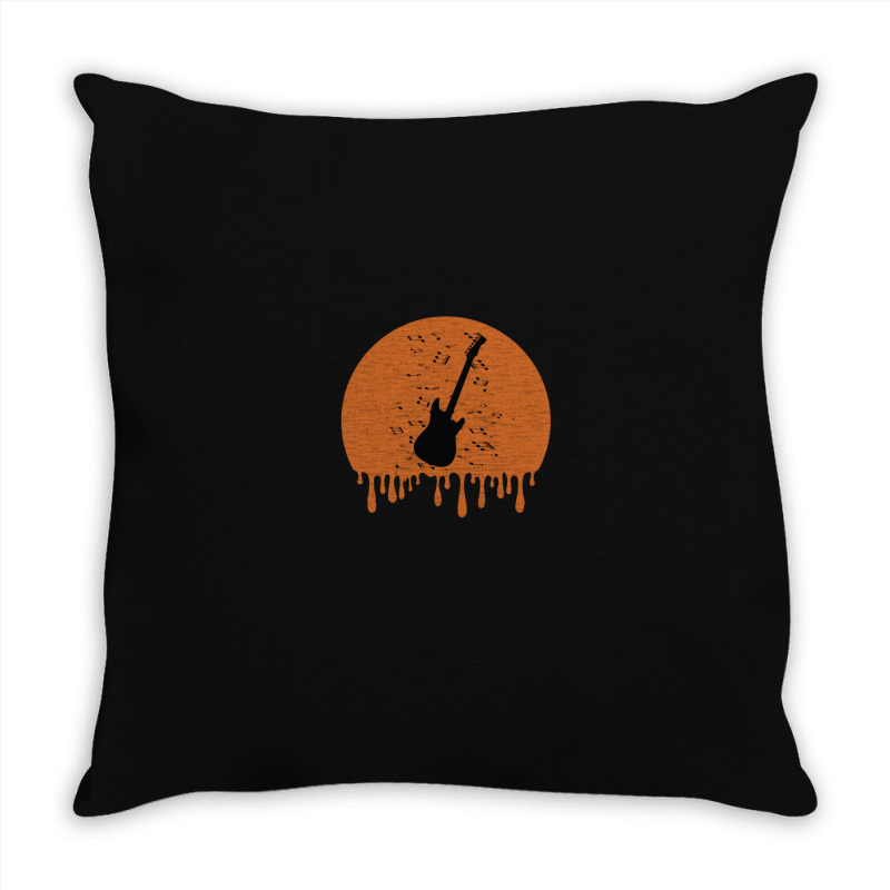 Retro Bass Guitar Dripping Throw Pillow | Artistshot