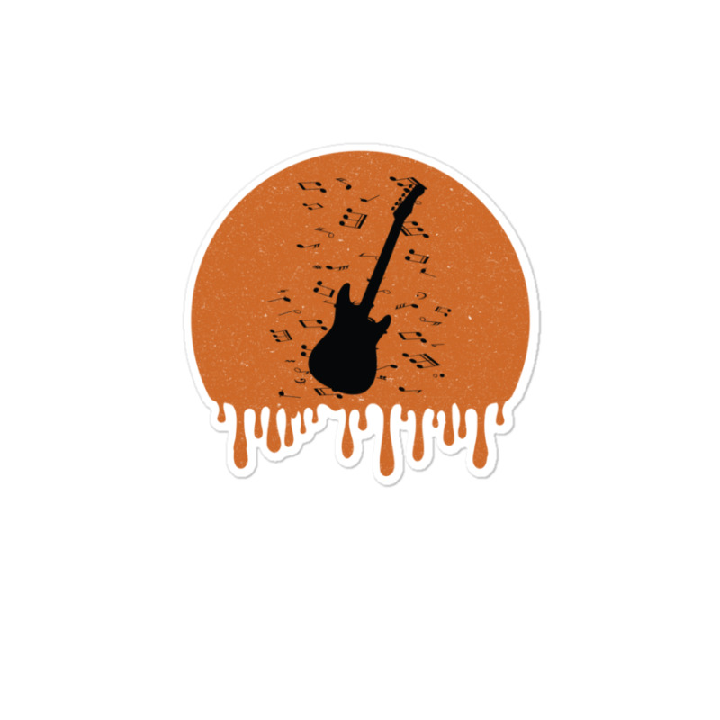 Retro Bass Guitar Dripping Sticker | Artistshot