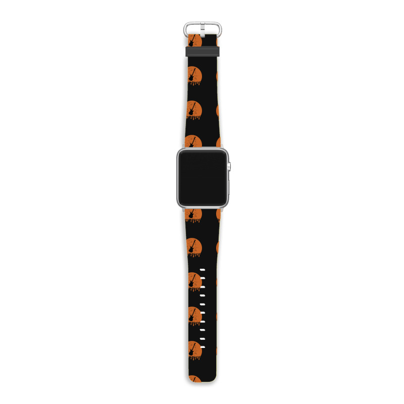 Retro Bass Guitar Dripping Apple Watch Band | Artistshot