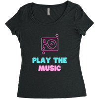 Simple Vinyl Record Player Women's Triblend Scoop T-shirt | Artistshot