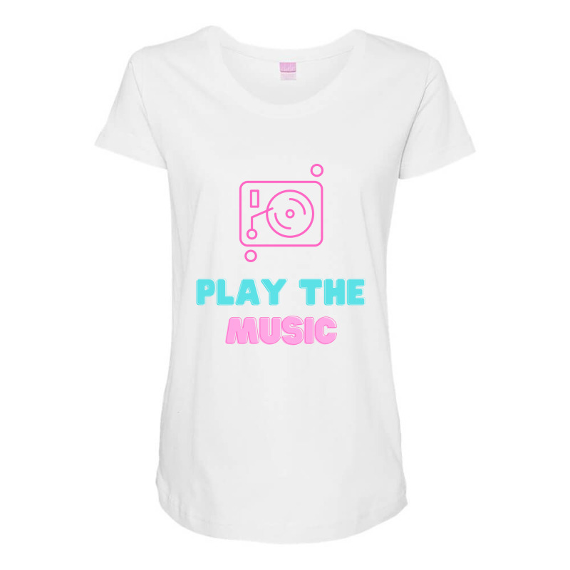 Simple Vinyl Record Player Maternity Scoop Neck T-shirt by CUSER3575 | Artistshot