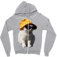 Bucket Hat Cat Zipper Hoodie | Artistshot