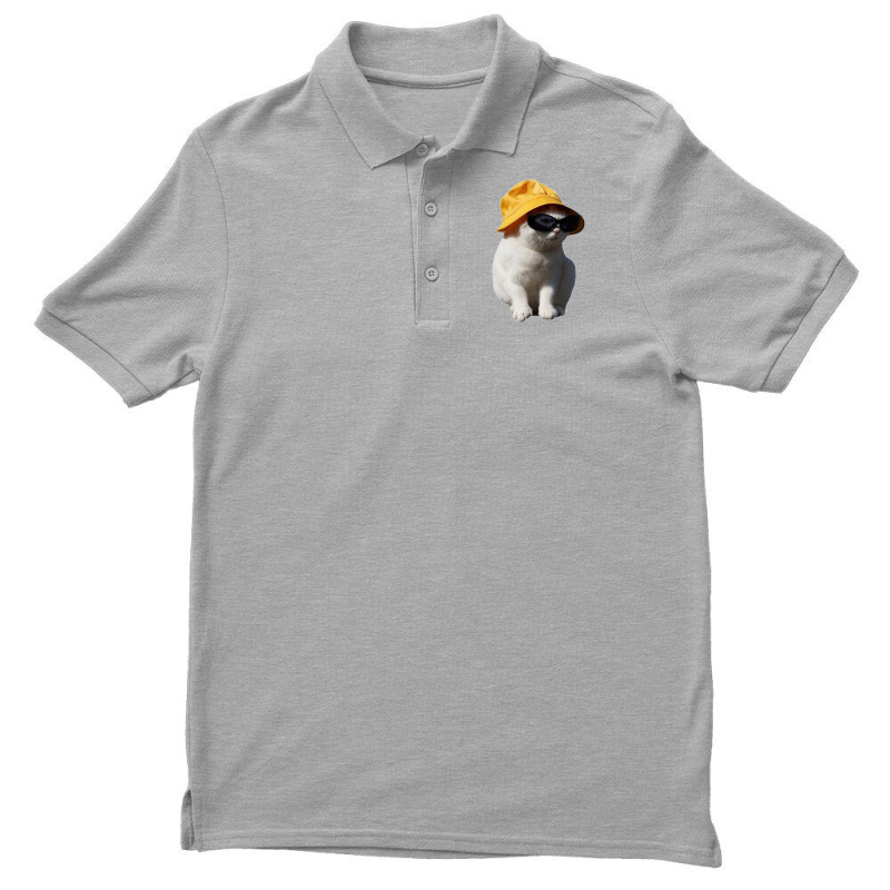 Bucket Hat Cat Men's Polo Shirt by inggaerzoahg | Artistshot