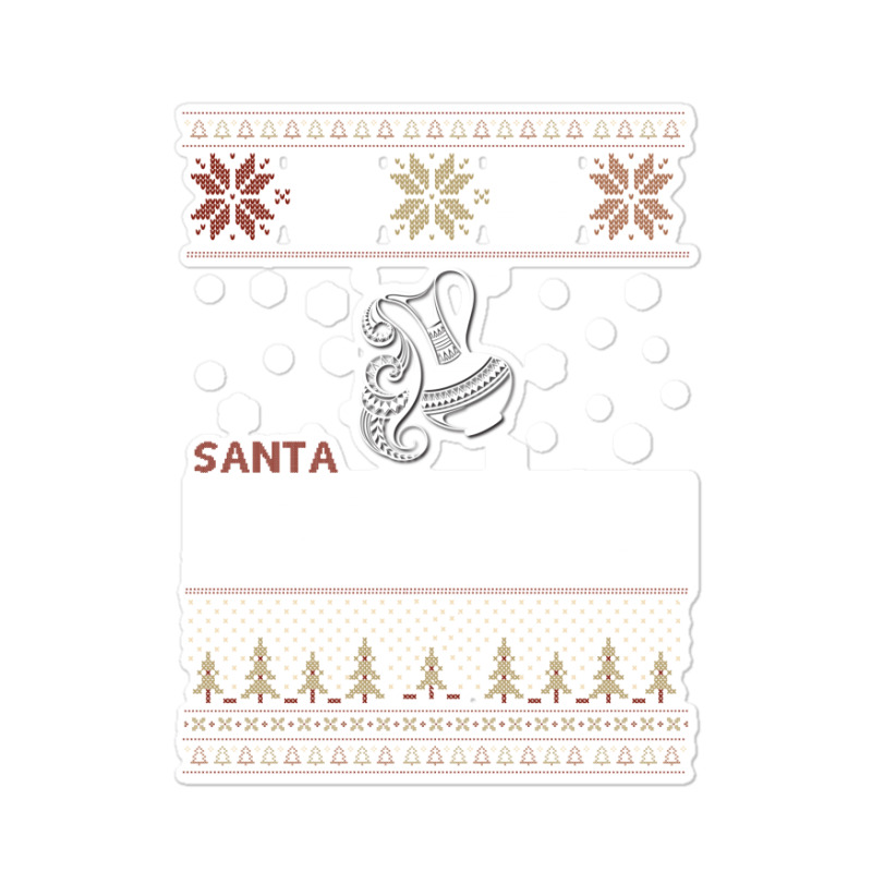 Santa Aquarius Christmas Ugly T Shirts Sticker | Artistshot