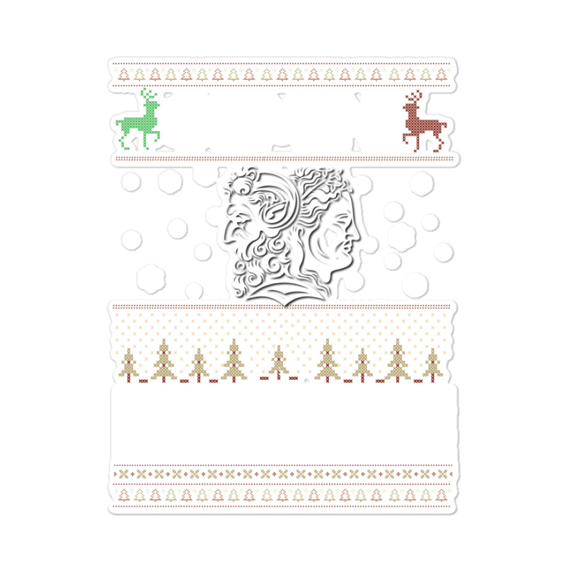 Santa Gemini Christmas Ugly T Shirts Sticker | Artistshot