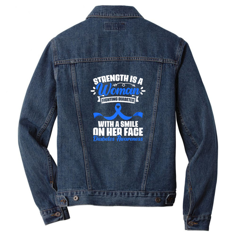 Woman Fighting Diabetes Warrior Diabetic Diabetes Awareness Men Denim Jacket | Artistshot