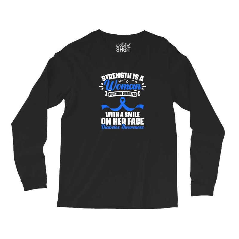 Woman Fighting Diabetes Warrior Diabetic Diabetes Awareness Long Sleeve Shirts | Artistshot