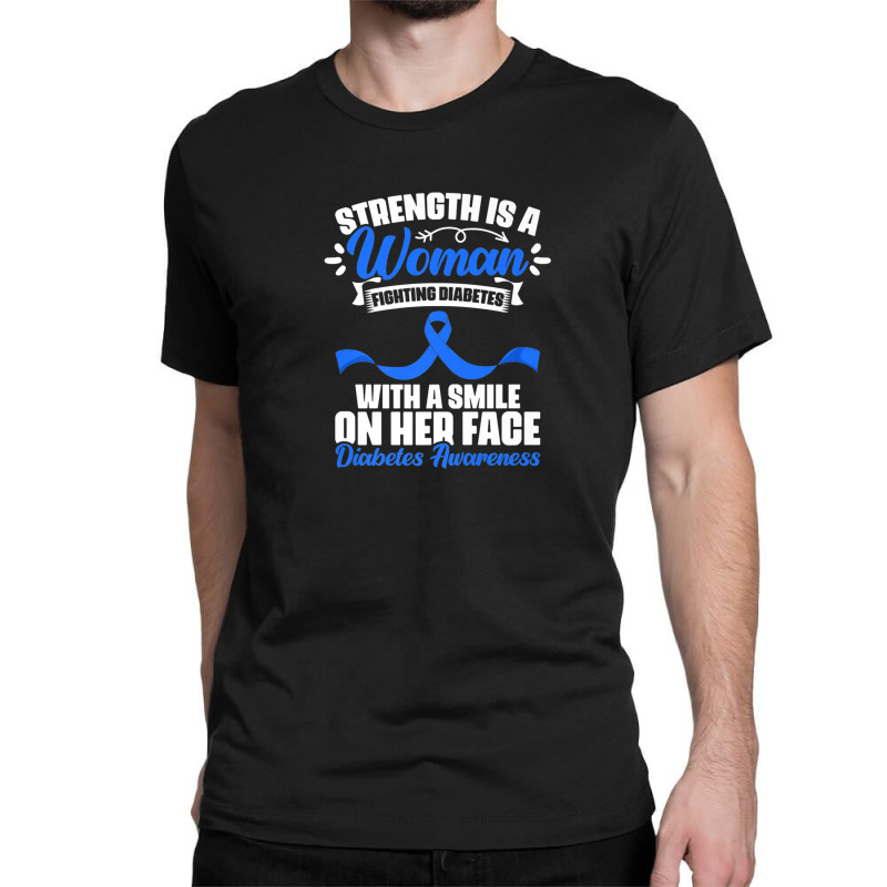 Woman Fighting Diabetes Warrior Diabetic Diabetes Awareness Classic T-shirt | Artistshot