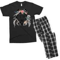 Ethnic Tribal Wolf Head Boho Feather Native American Hippie T Shirt Men's T-shirt Pajama Set | Artistshot