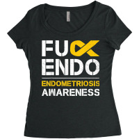 Fuck Endo Endometriosis Awareness Month Endo Support Ribbon T Shirt Women's Triblend Scoop T-shirt | Artistshot