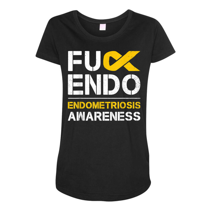 Fuck Endo Endometriosis Awareness Month Endo Support Ribbon T Shirt Maternity Scoop Neck T-shirt by tamkyfashions | Artistshot